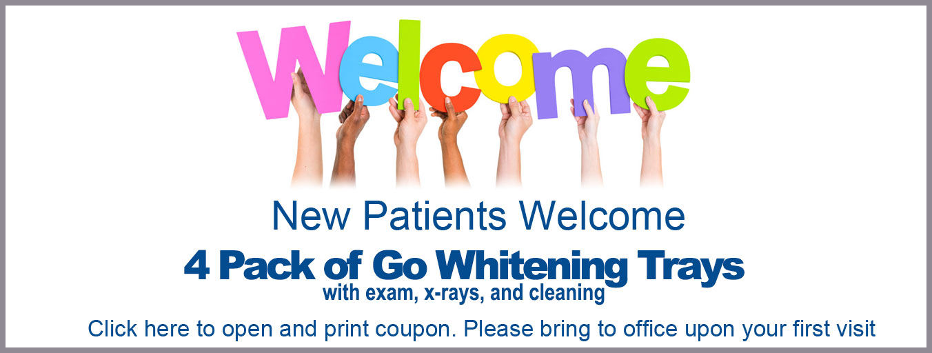 New Patients Welcome Coupon |  4 pack of Go Whitening trays | Dentist in Overland Park, KS